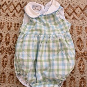 Blue and Green Checkered Kids One Piece